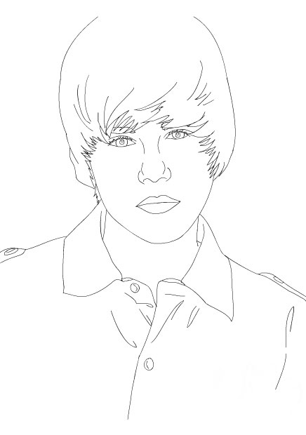 coloriage justin bieber en chemise